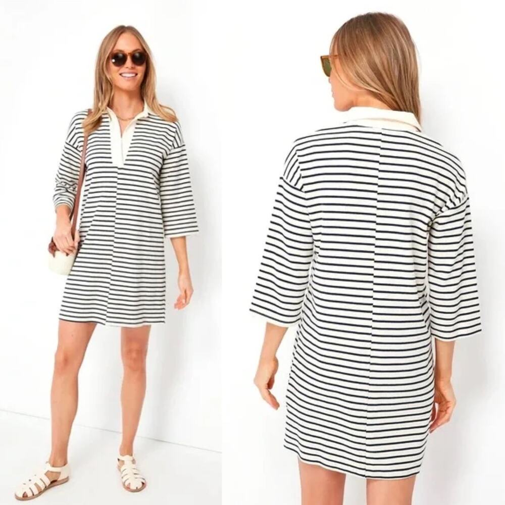 Tuckernuck Navy Stripe Ashton Knit Polo Mini Shift Dress size XS - Picture 16 of 16